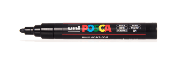 UNI Posca Estuche de 4 Rotuladores PC5M de Colores Brillantes de Punta  Cónica Media